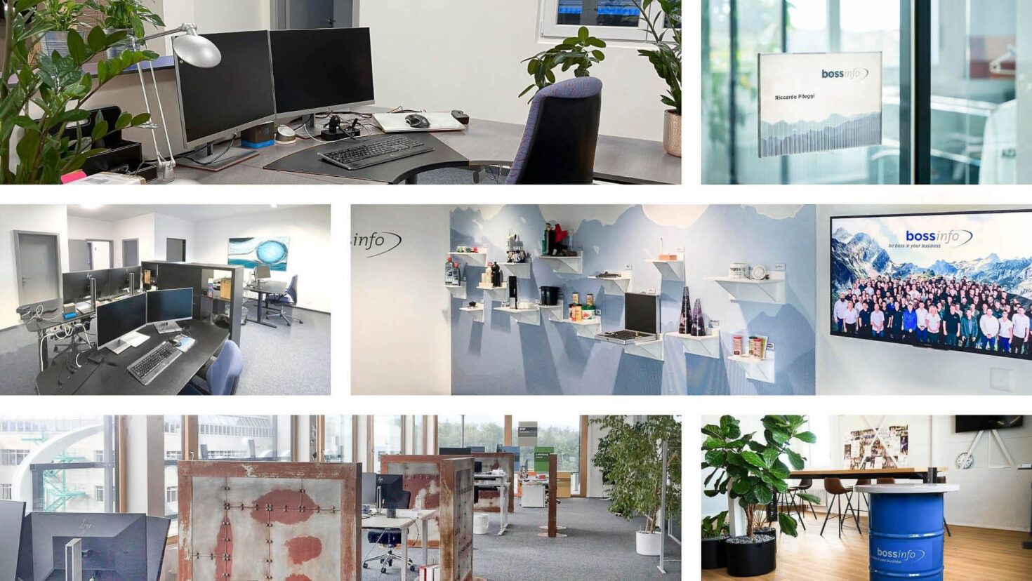 Hybride Arbeitsmodelle und topmoderne Büroräumlichkeiten bei Boss Info