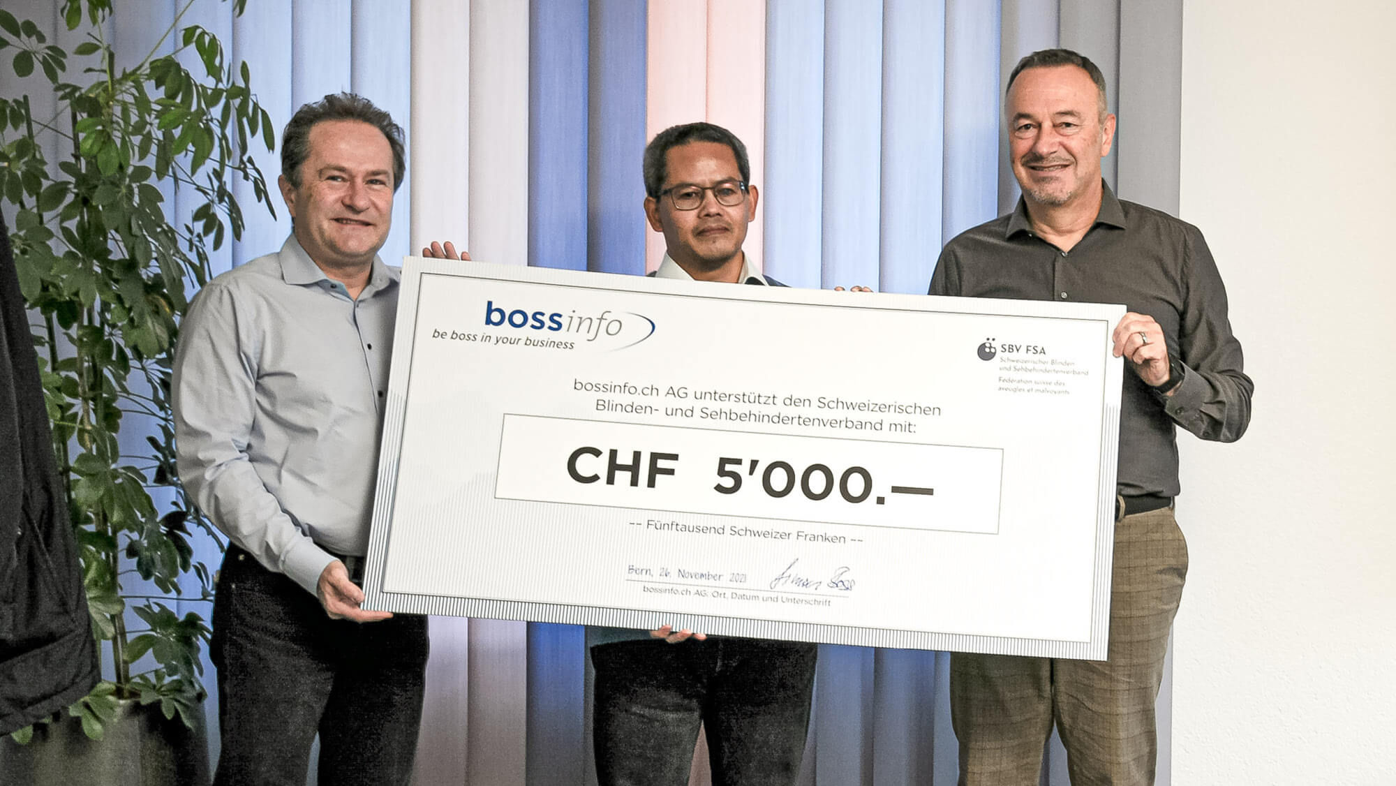 Unsere Weihnachtsspende an den Schweizerischen Blindenverband