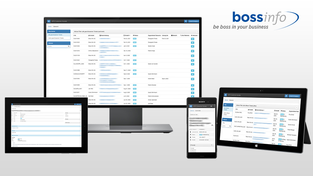 Unser Service-Kundenportal läuft läuft auf Desktop- und Mobil-Geräten